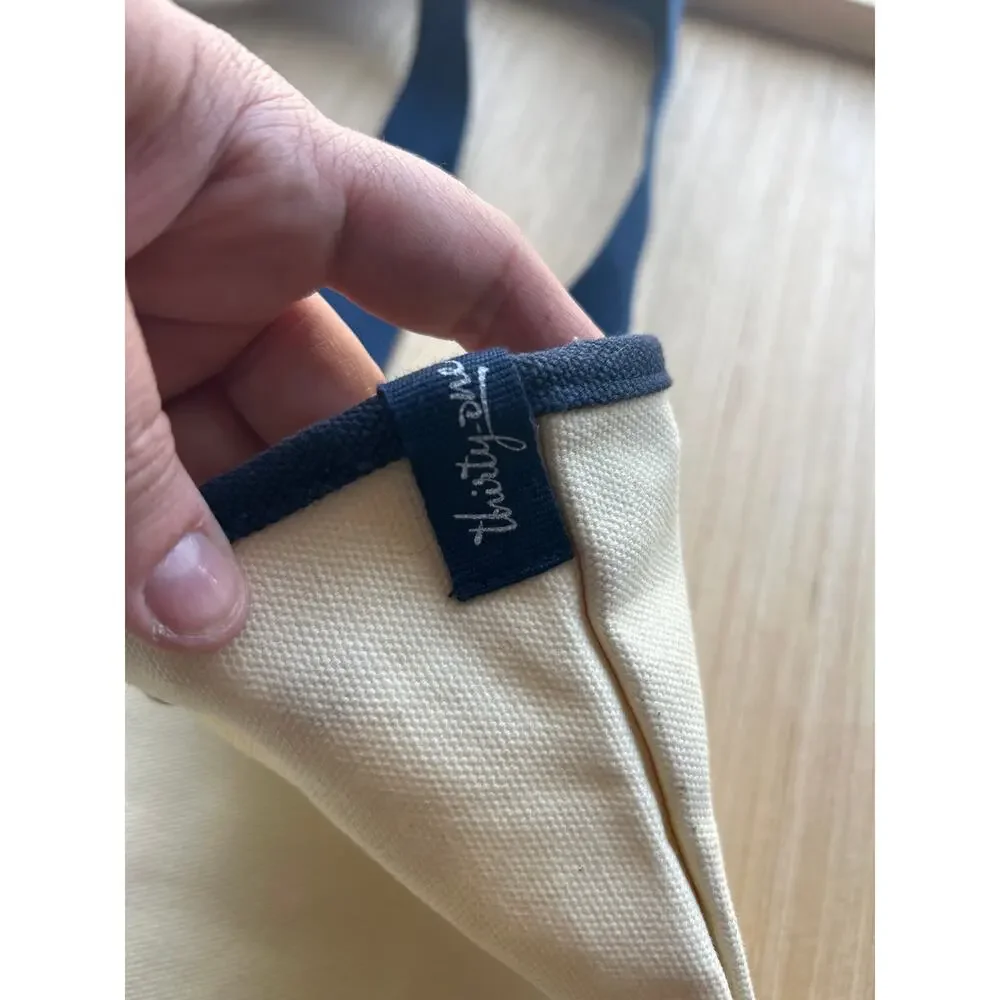 Canvas Crew by Thirty One Tote Bag Natural Navy